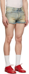 Maison Margiela Blue Raw Edge Denim Shorts