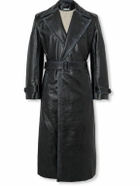 Enfants Riches Déprimés - Belted Panelled Leather Trench Coat - Black