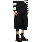 Yohji Yamamoto Black Wool Wrap Trousers