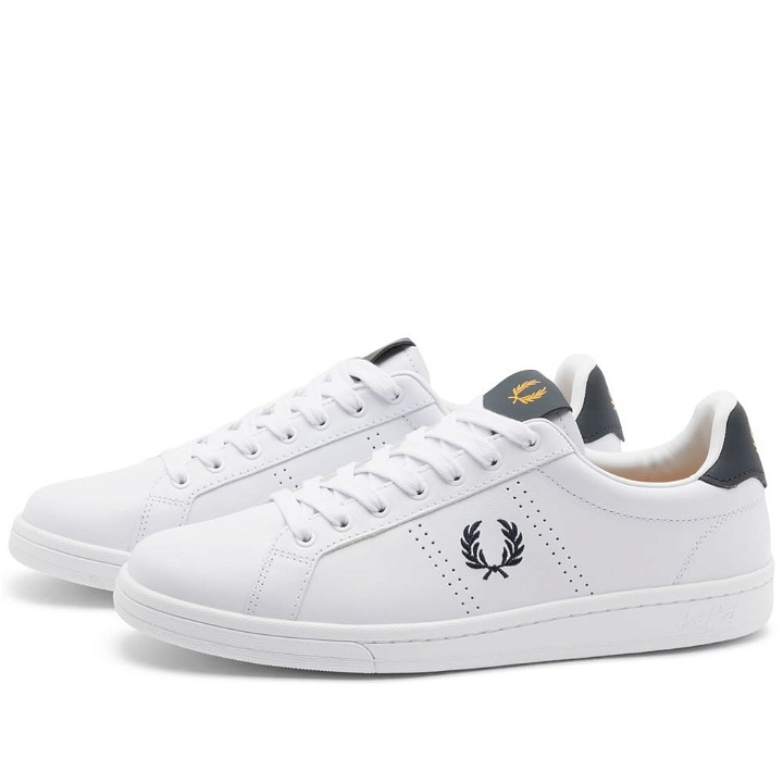 Photo: Fred Perry Authentic Men's B721 Leather Sneakers in White/Navy