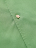 4SDesigns - Convertible-Collar Satin Shirt - Green