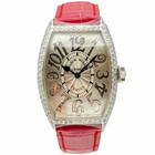 Franck Muller Cintree Curvex Quartz Diamond Silver Dial Ladies Watch 5852 QZ D