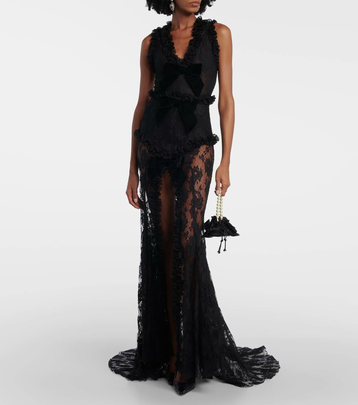 Alessandra Rich Bow detail lace gown Alessandra Rich