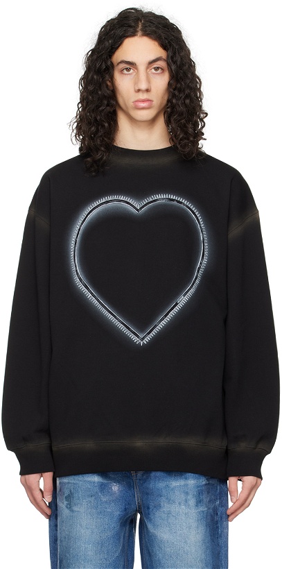 Photo: We11done Black Heart Choker Sweatshirt