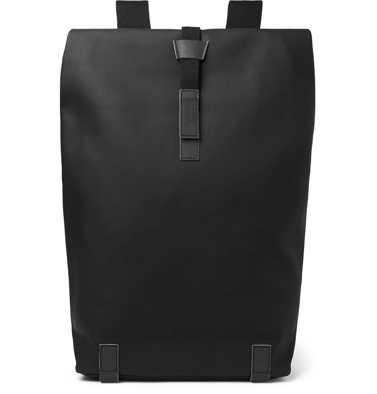 Photo: Brooks England - Pickwick Large Iridescent Leather-Trimmed Coated Cotton-Canvas Backpack - Black