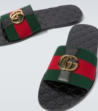 Gucci Riviera GG leather slides