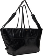 Balmain Black Track Zips Calfskin Tote Bag