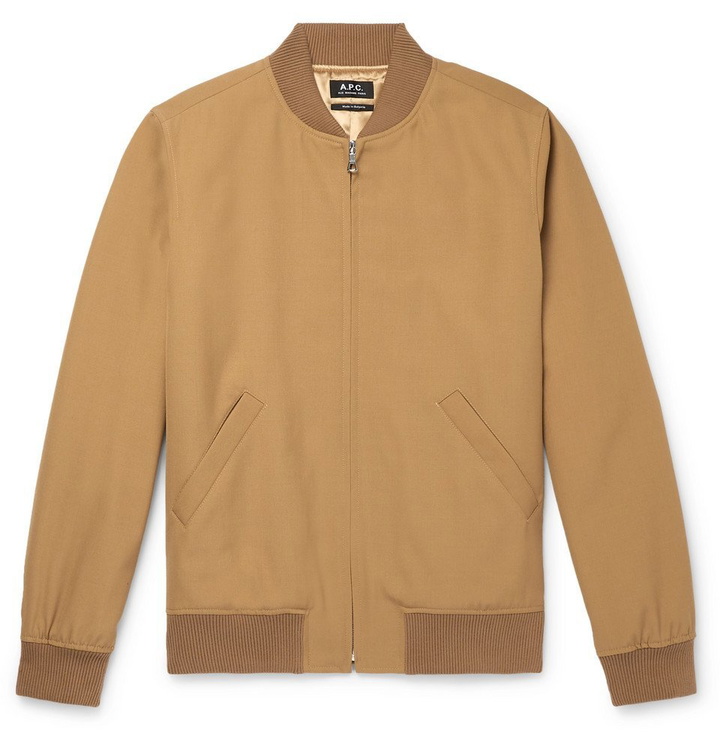 Photo: A.P.C. - Barett Padded Tech-Gabardine Bomber Jacket - Brown