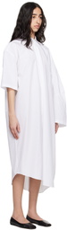 ALAINPAUL White Extended Shirt Maxi Dress