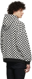R13 Black & White Checker Logo Hoodie