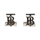Burberry Silver and Black Monogram Motif Cufflinks