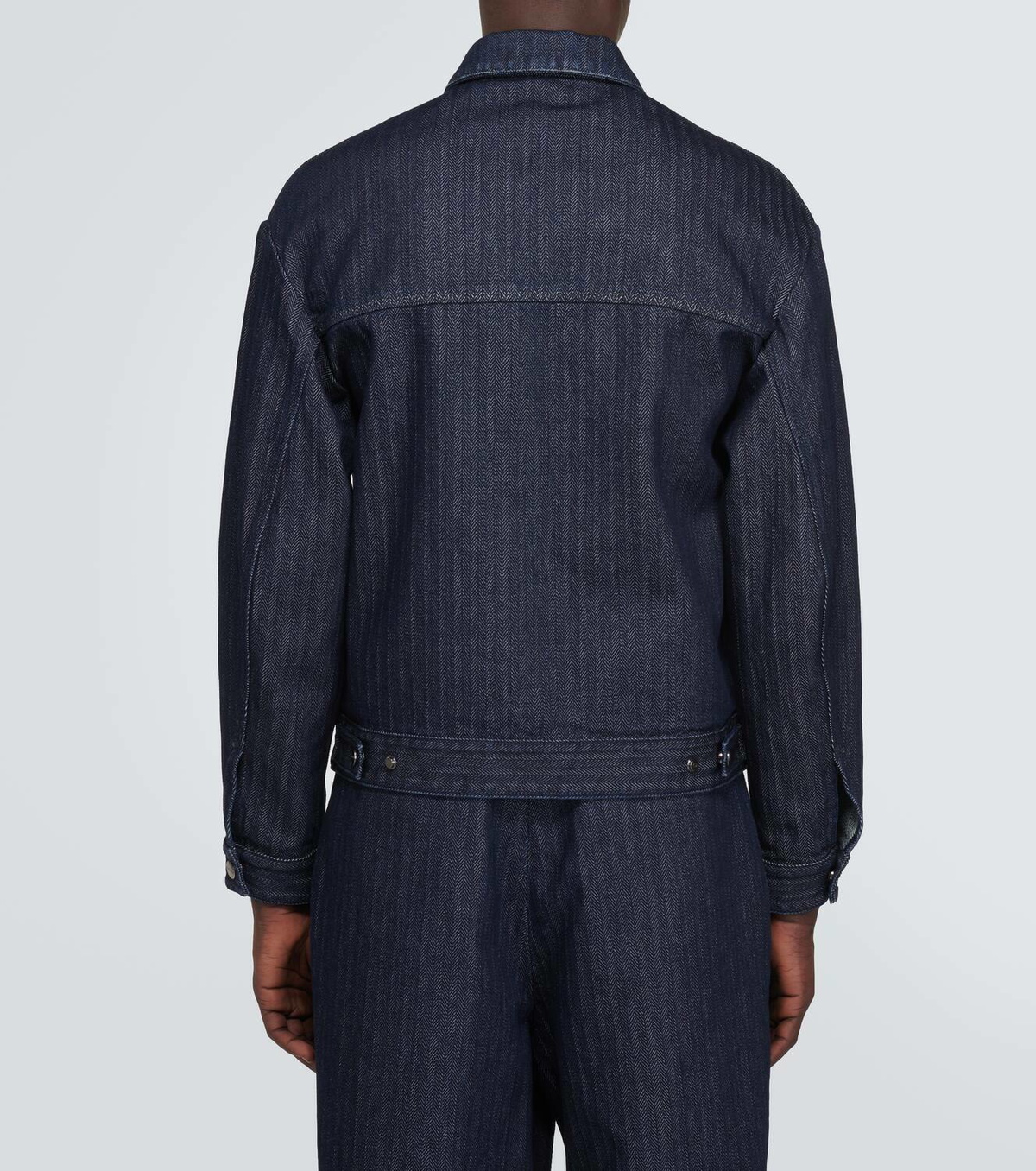 Giorgio Armani Striped herringbone denim jacket Giorgio Armani