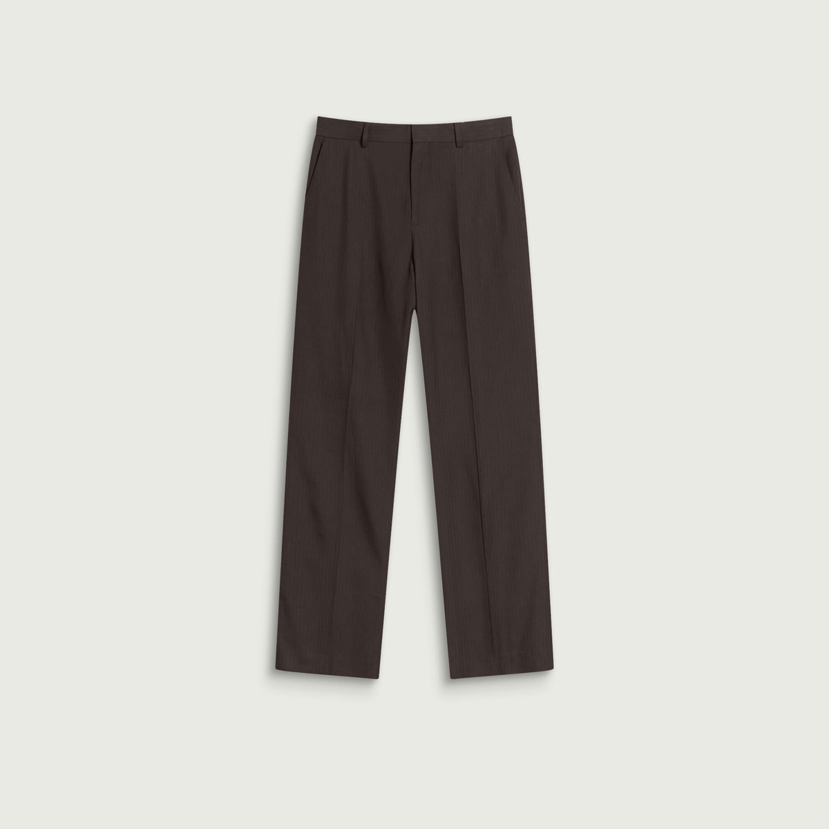 Acne Studios Men's Palvin Fluid Herringbone Viscose Trousers in Chocolate Brown