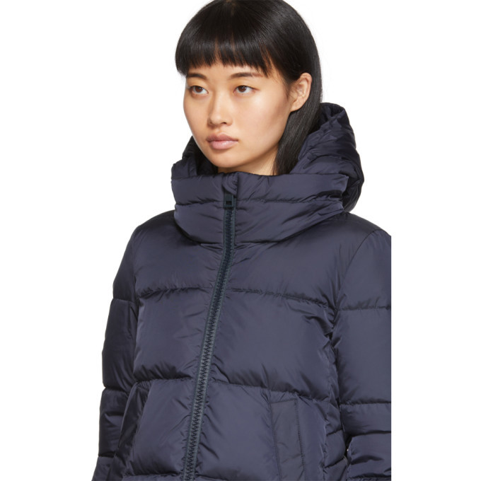 Herno Navy Down Heavy Nylon Hilo Jacket Herno