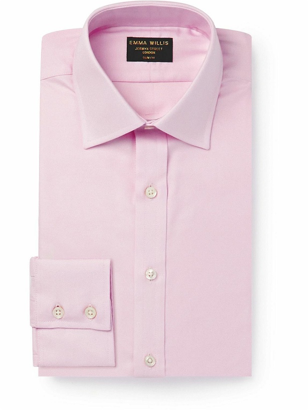 Photo: Emma Willis - Cutaway-Collar Cotton Oxford Shirt - Pink