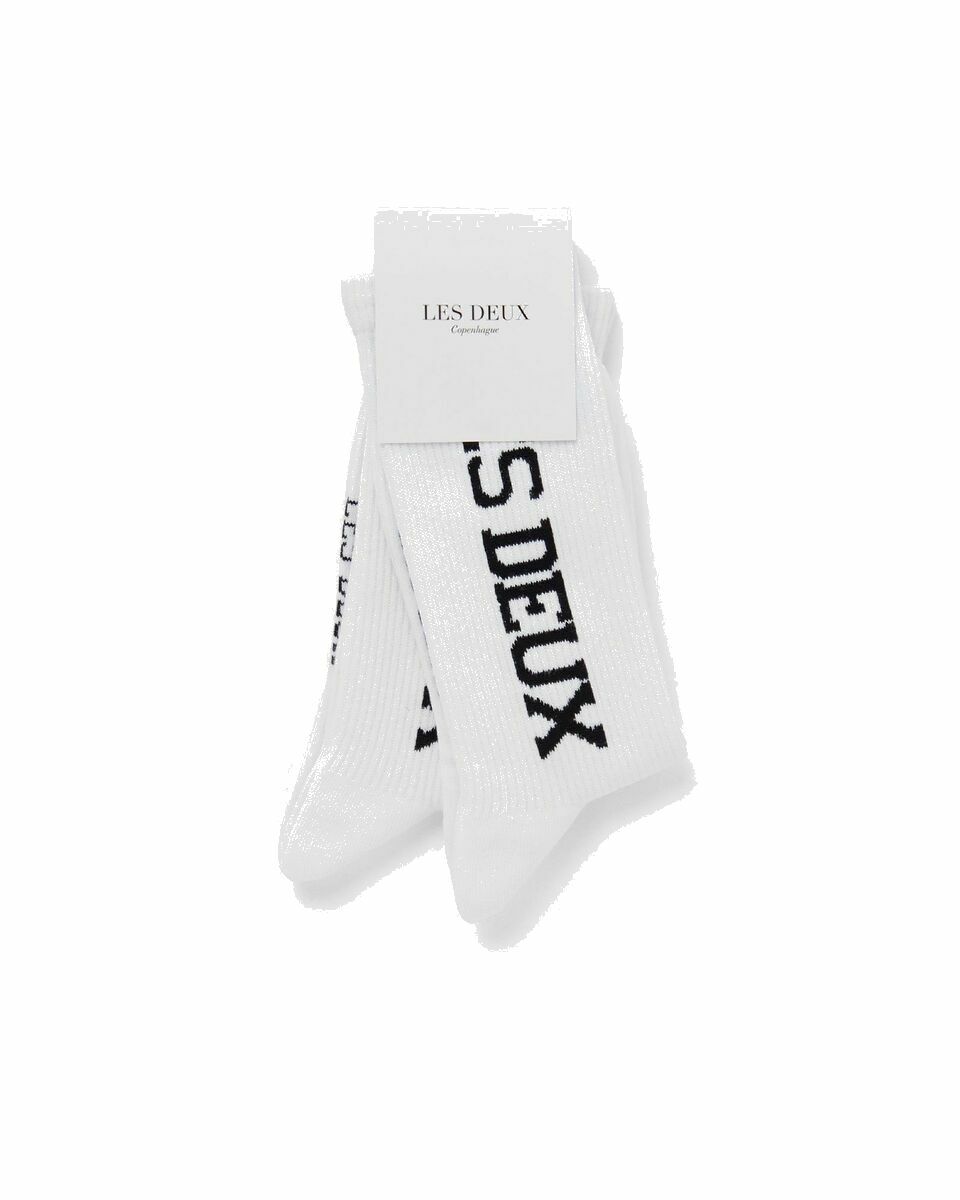 Photo: Les Deux Les Deux Vertigo 2 Pack Rib Socks Black/White - Mens - Socks