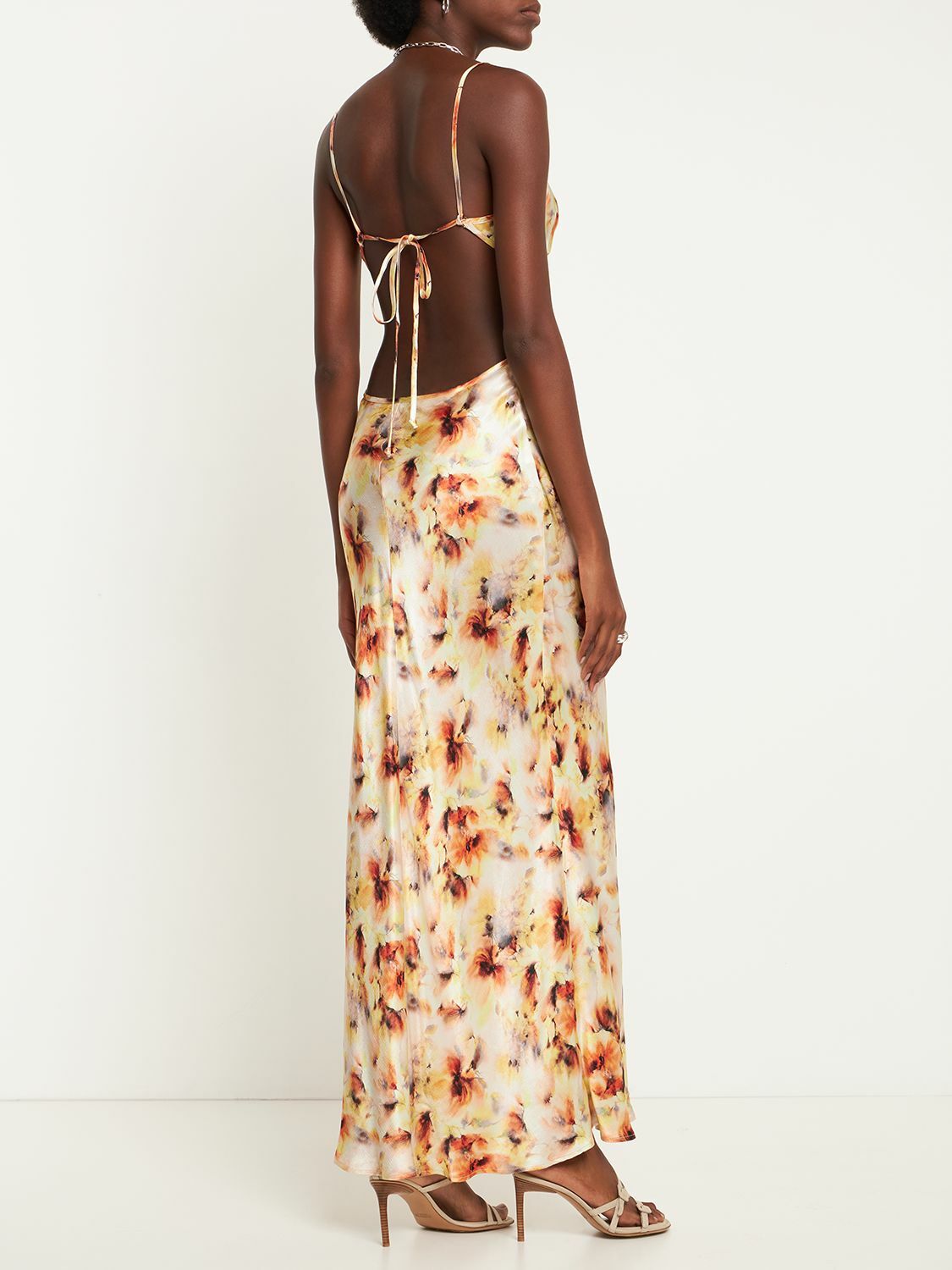 BEC + BRIDGE Sunset Floral Viscose Satin Maxi Dress