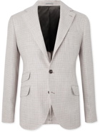 Brunello Cucinelli - Puppytooth Linen, Wool and Silk-Blend Blazer - Neutrals