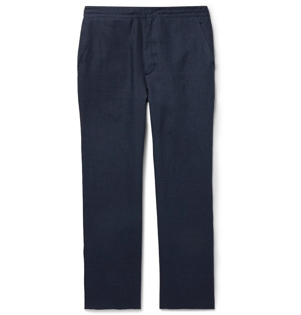Photo: Brioni - Navy Linen Trousers - Navy