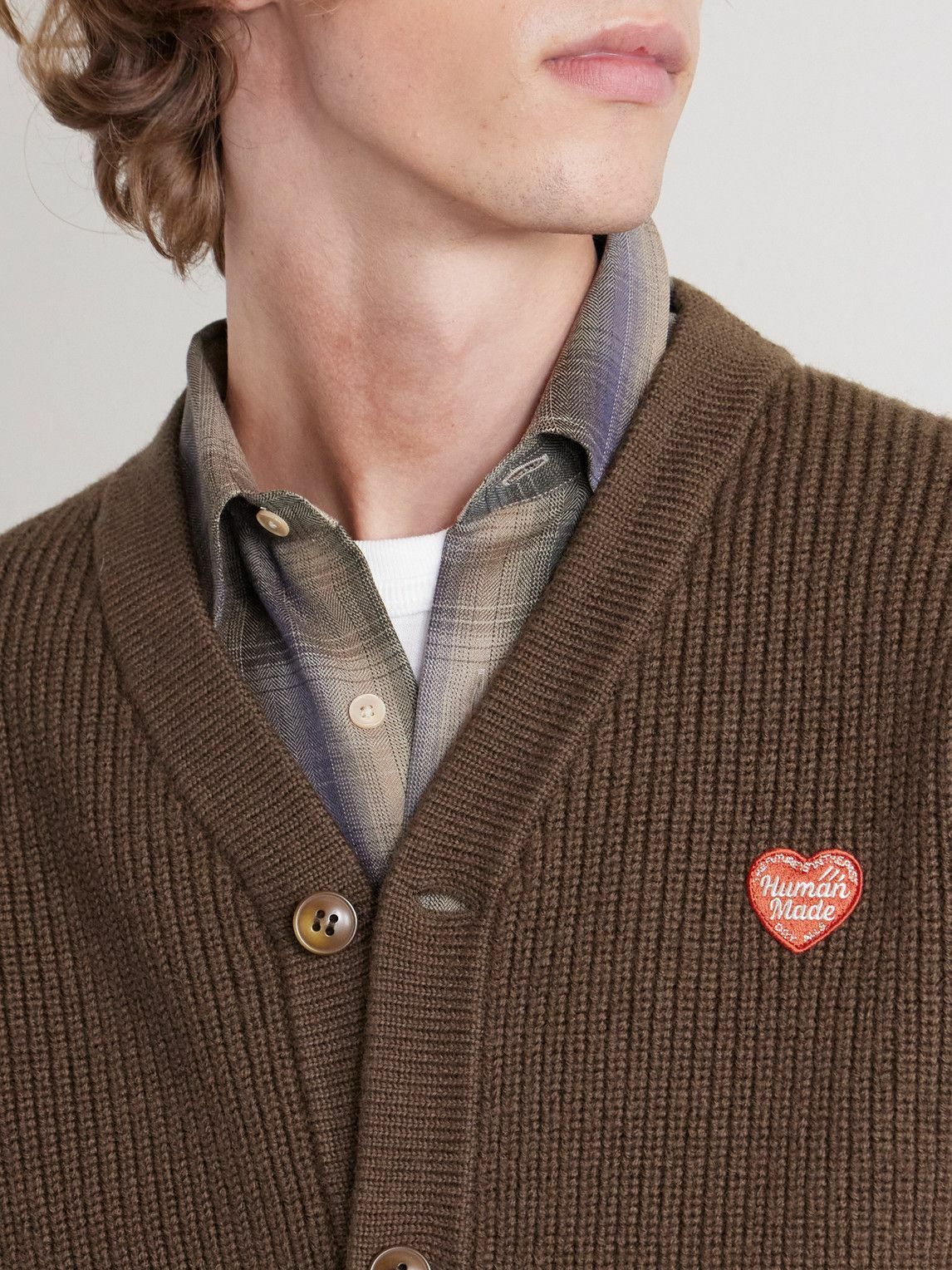 Human Made - Logo-Appliquéd Alpaca Cardigan - Brown