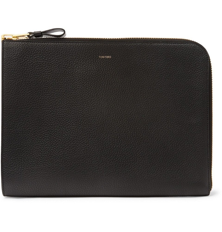 Photo: TOM FORD - Full-Grain Leather Zip-Around Pouch - Black