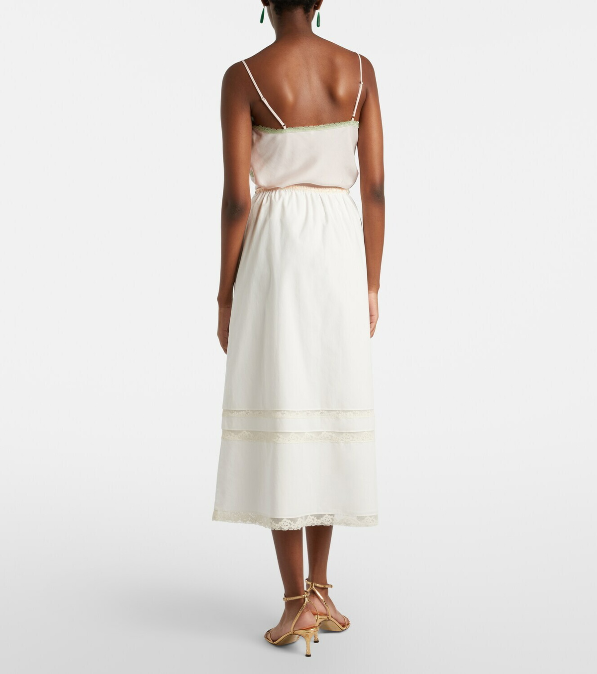 Posse Alma lace-trimmed midi skirt