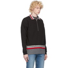 Maison Margiela Black Knit Trim Half-Zip Sweatshirt