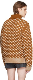 King & Tuckfield Brown Chunky Turtleneck