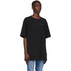 Off-White Black and Silver Oversized Unfinished T-Shirt