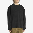 FrizmWORKS Men's Oversized Waffle Pocket Long Sleeve T-Shirt in Black
