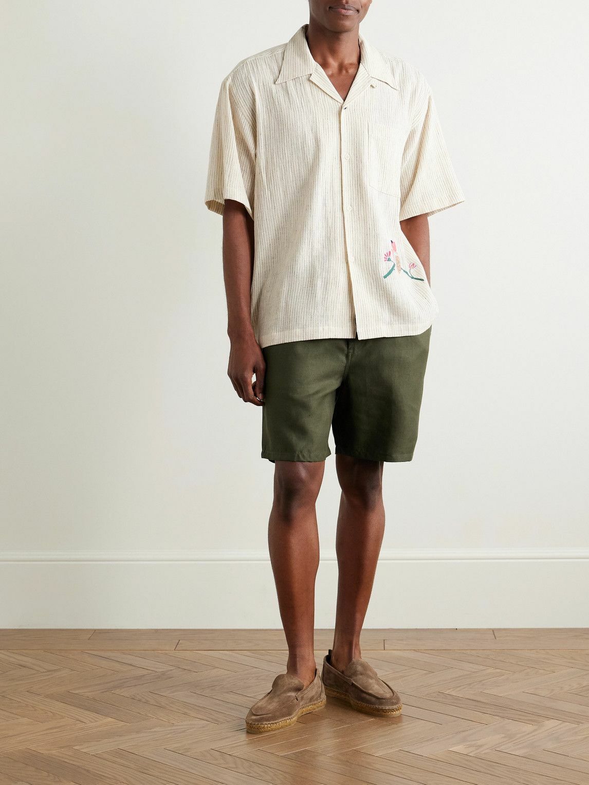 Derek Rose - Sydney 2 Straight-Leg Linen Drawstring Shorts - Green