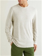 Faherty - Cloud Reversible Striped Cotton and Modal-Blend T-Shirt - Neutrals