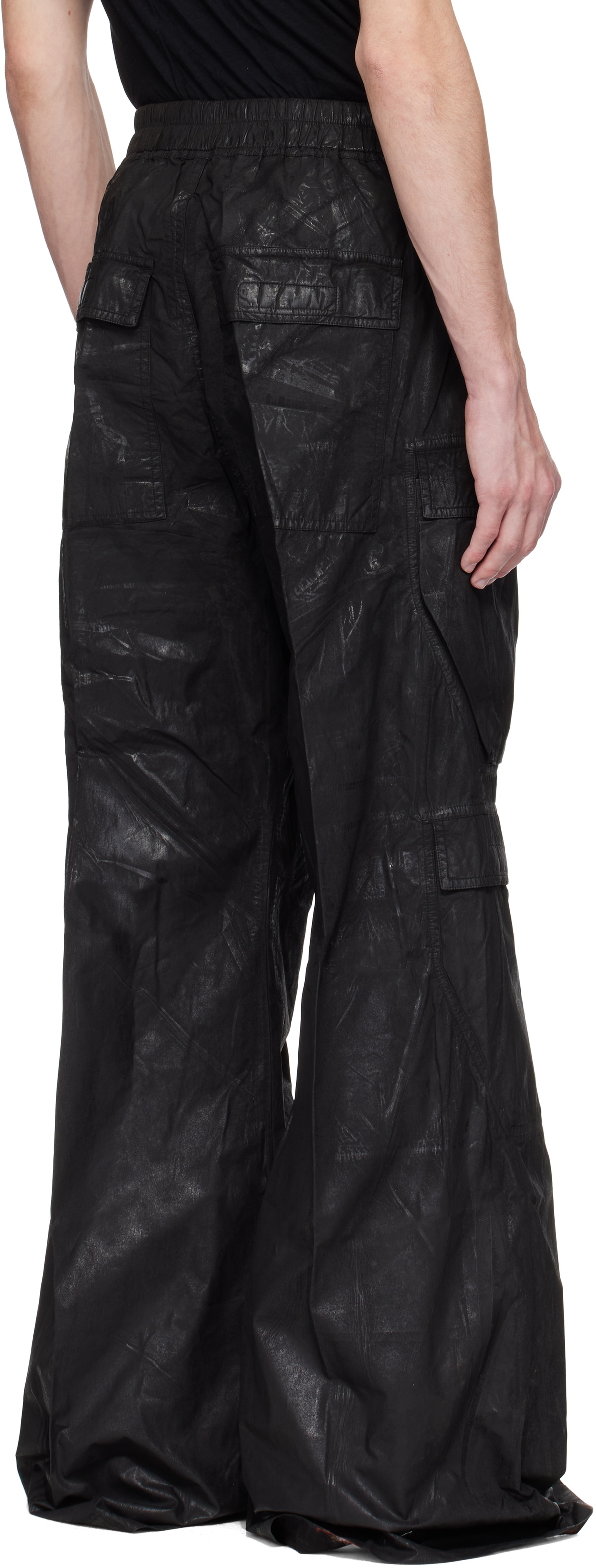 Rick Owens DRKSHDW Black Hollywood Double Cargo Jumbo Belas Pants