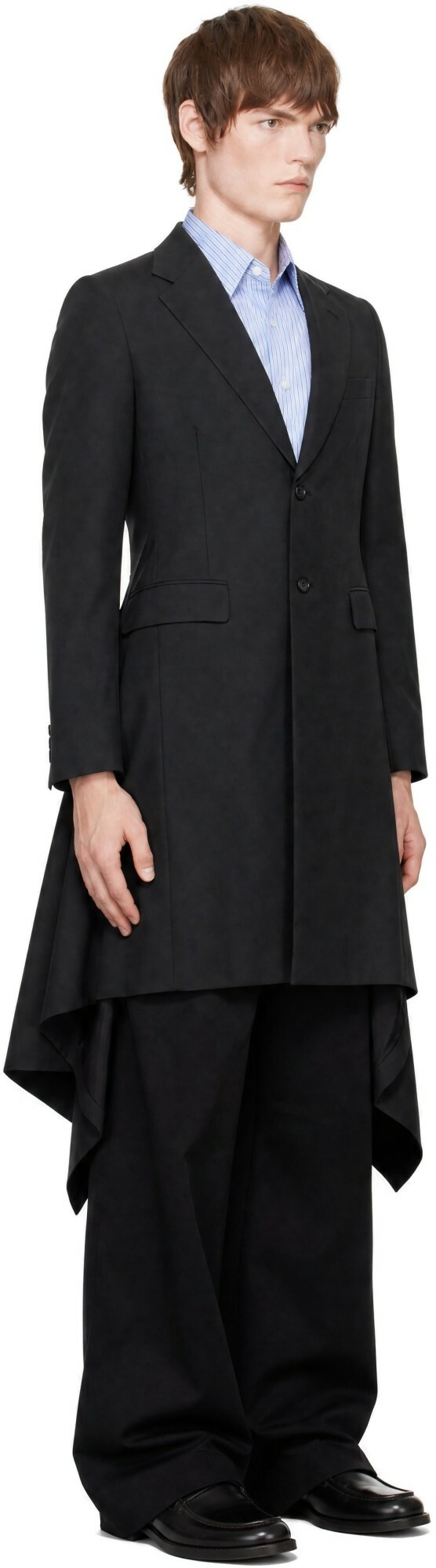 Comme des Garçons Homme Plus Black Dobby Cloth Coat