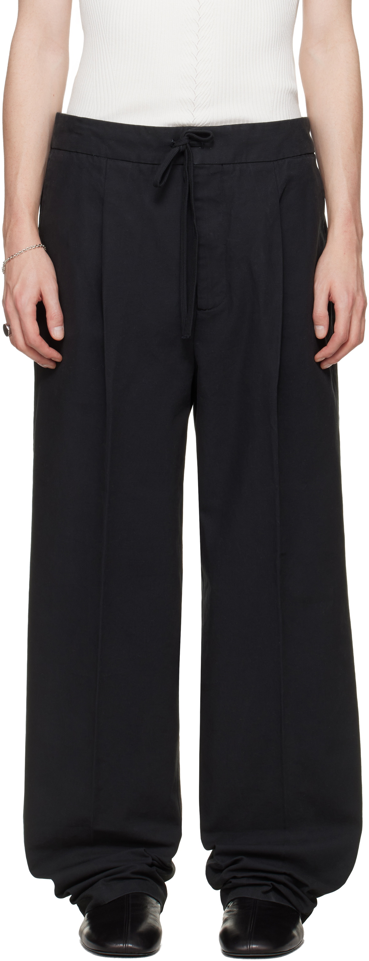 Fear of God ESSENTIALS Black Pleat Front Trousers Fear Of God