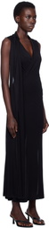 TOTEME Black Overlapped Scarf Maxi Dress