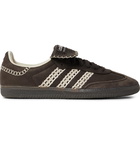 adidas Consortium - Wales Bonner Samba Crochet- and Leather-Trimmed Suede Sneakers - Black