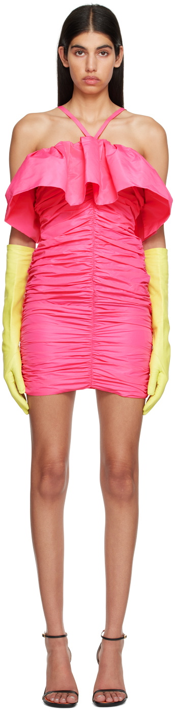 msgm pink ruffle dress MSGM-Girls Pink Logo Dress