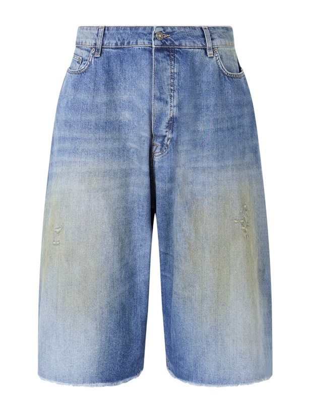 Photo: 424 - Wide-Leg Lightweight Denim Short - Blue