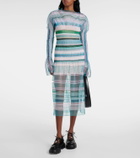 Susan Fang Striped sheer midi dress