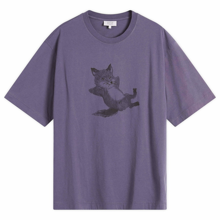 Photo: Maison Kitsuné Men's Chillax Print Oversize T-Shirt in Fig