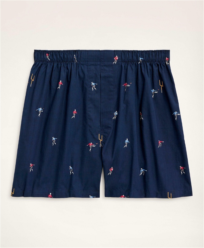 Photo: Brooks Brothers Men's Cotton Broadcloth Football Boxers | Navy