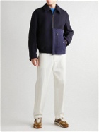 Etro - Layered Cotton-Trimmed Wool Bomber Jacket - Blue