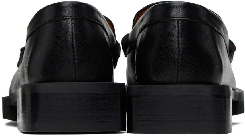GANNI Black Rhinestone Logo Loafers GANNI