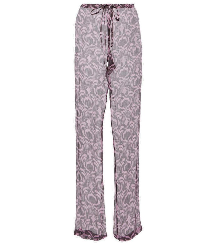 Photo: Dries Van Noten Pachas printed silk straight pants