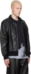 Y-3 Black A-Type Firebird TT Leather Jacket
