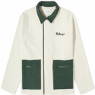 Palmes Men's Double Zip Jacket in Off White/Green