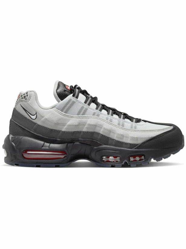 Photo: Nike - Air Max 95 Leather, Mesh, Canvas and Suede Sneakers - Gray