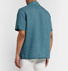 Ermenegildo Zegna - Camp-Collar Linen Shirt - Blue