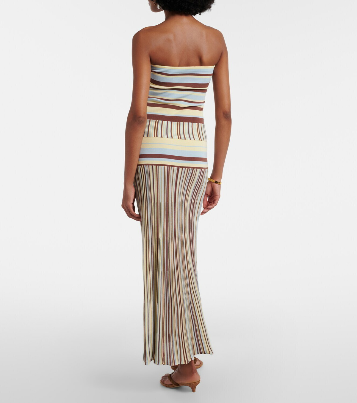 Faithfull Citara striped cotton-blend maxi skirt